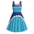 Queensland Samoa Custom Midi Dress Blue Pacific Polynesian Tribal Pattern - Polynesian Pride