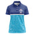 Queensland Samoa Custom Women Polo Shirt Blue Pacific Polynesian Tribal Pattern