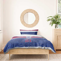 Queensland Samoa Custom Bedding Set Maroon-Blue Pacific Polynesian Tribal Pattern