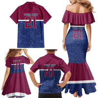 Queensland Samoa Custom Family Matching Mermaid Dress and Hawaiian Shirt Maroon-Blue Pacific Polynesian Tribal Pattern LT9 - Polynesian Pride