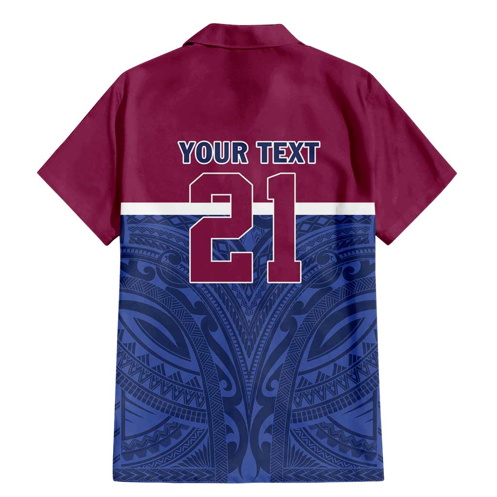 Queensland Samoa Custom Family Matching Mermaid Dress and Hawaiian Shirt Maroon-Blue Pacific Polynesian Tribal Pattern LT9 - Polynesian Pride