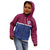Queensland Samoa Custom Kid Hoodie Maroon-Blue Pacific Polynesian Tribal Pattern