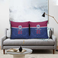 Queensland Samoa Custom Pillow Cover Maroon-Blue Pacific Polynesian Tribal Pattern - Polynesian Pride