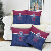 Queensland Samoa Custom Pillow Cover Maroon-Blue Pacific Polynesian Tribal Pattern - Polynesian Pride