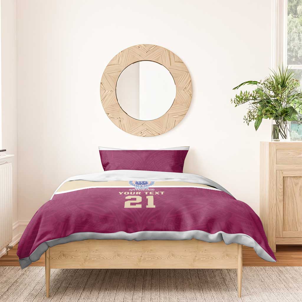Queensland Samoa Custom Bedding Set Maroon Pacific Polynesian Tribal Pattern