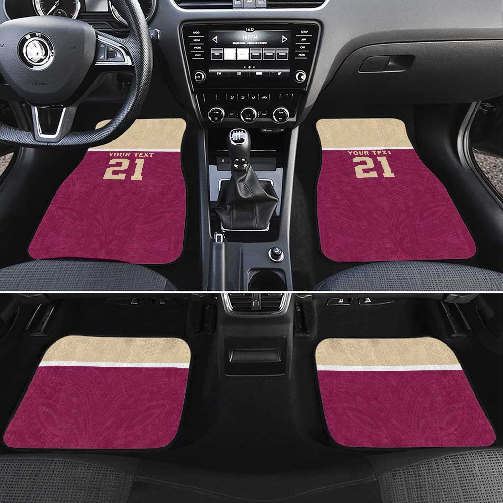 Queensland Samoa Custom Car Mats Maroon Pacific Polynesian Tribal Pattern