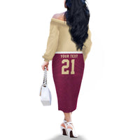 Queensland Samoa Custom Family Matching Off The Shoulder Long Sleeve Dress and Hawaiian Shirt Maroon Pacific Polynesian Tribal Pattern LT9 - Polynesian Pride