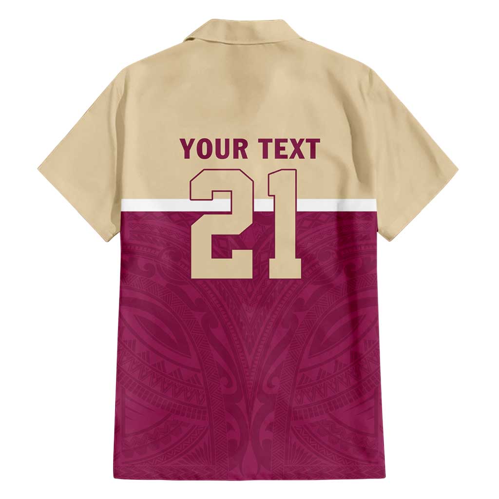 Queensland Samoa Custom Family Matching Short Sleeve Bodycon Dress and Hawaiian Shirt Maroon Pacific Polynesian Tribal Pattern LT9 - Polynesian Pride