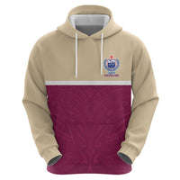 Queensland Samoa Custom Hoodie Maroon Pacific Polynesian Tribal Pattern