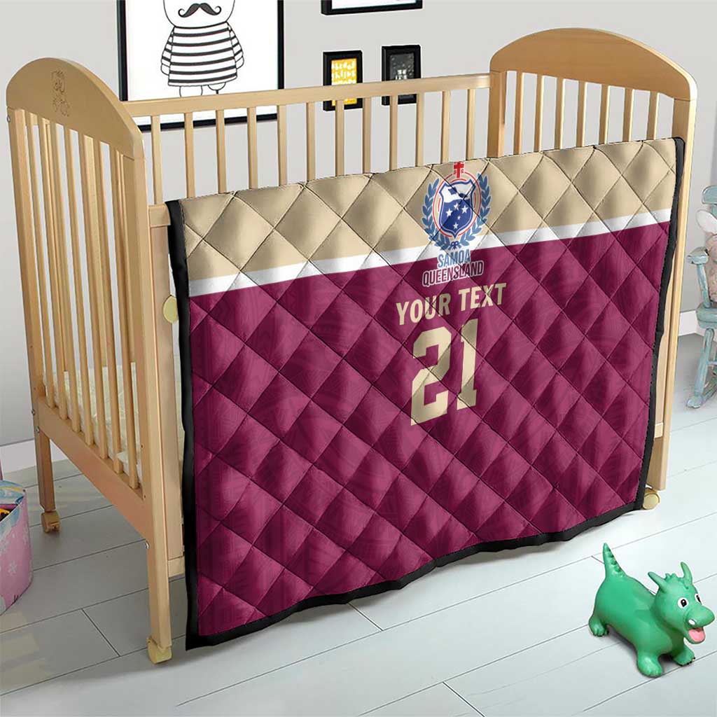 Queensland Samoa Custom Quilt Maroon Pacific Polynesian Tribal Pattern