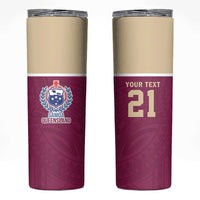 Queensland Samoa Custom Skinny Tumbler Maroon Pacific Polynesian Tribal Pattern LT9 Maroon - Polynesian Pride