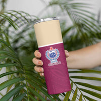 Queensland Samoa Custom Skinny Tumbler Maroon Pacific Polynesian Tribal Pattern LT9 - Polynesian Pride
