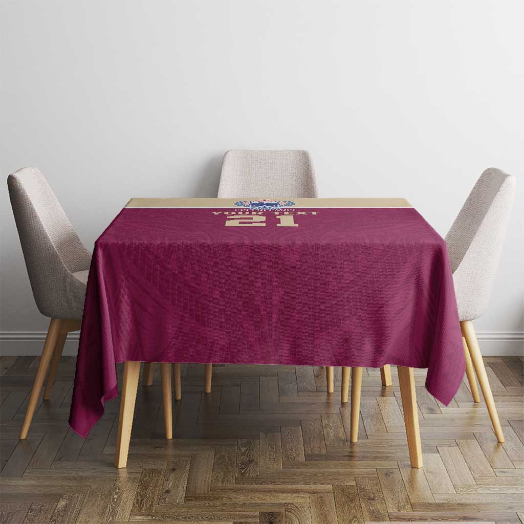 Queensland Samoa Custom Tablecloth Maroon Pacific Polynesian Tribal Pattern