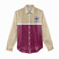 Queensland Samoa Custom Women Casual Shirt Maroon Pacific Polynesian Tribal Pattern LT9 - Polynesian Pride