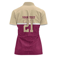 Queensland Samoa Custom Women Polo Shirt Maroon Pacific Polynesian Tribal Pattern LT9 - Polynesian Pride