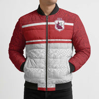 Queensland Tonga Custom Bomber Puffer Jacket QLD with Tongan Ngatu Pattern - Polynesian Pride