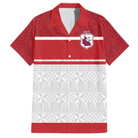 Queensland Tonga Custom Family Matching Long Sleeve Bodycon Dress and Hawaiian Shirt QLD with Tongan Ngatu Pattern LT9 Dad's Shirt - Short Sleeve Red - Polynesian Pride