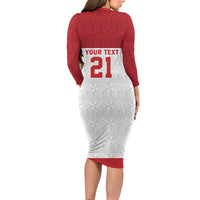 Queensland Tonga Custom Family Matching Long Sleeve Bodycon Dress and Hawaiian Shirt QLD with Tongan Ngatu Pattern LT9 - Polynesian Pride