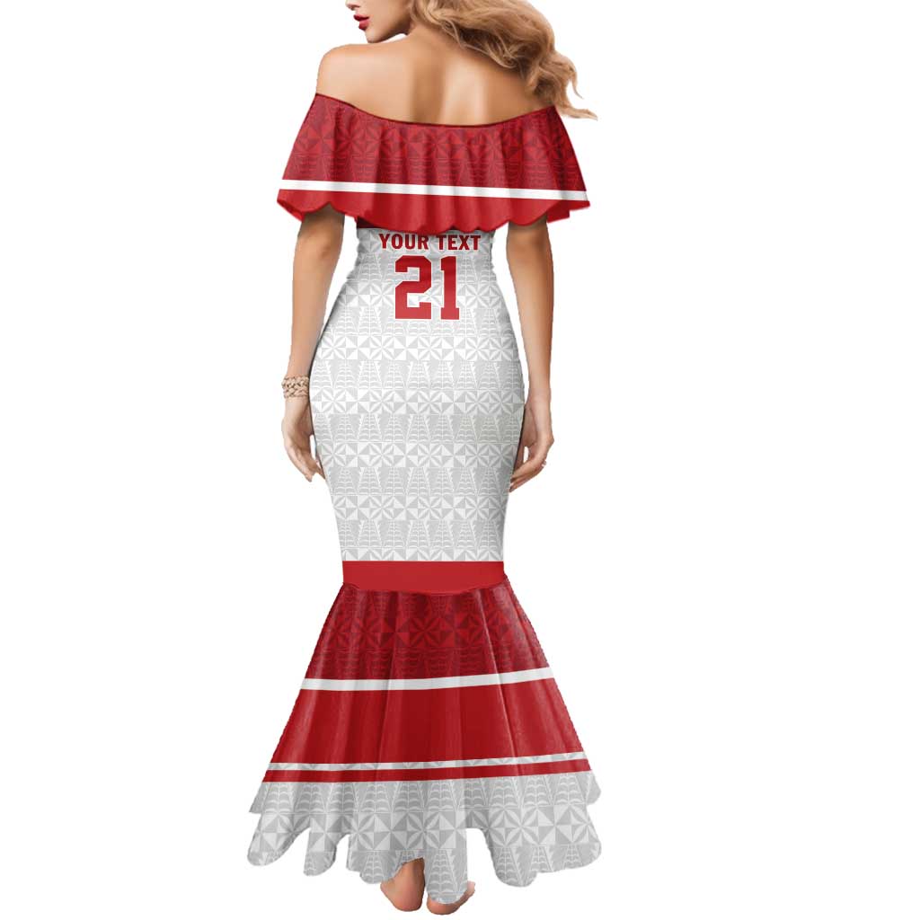 Queensland Tonga Custom Family Matching Mermaid Dress and Hawaiian Shirt QLD with Tongan Ngatu Pattern LT9 - Polynesian Pride