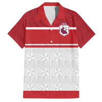 Queensland Tonga Custom Family Matching Off The Shoulder Long Sleeve Dress and Hawaiian Shirt QLD with Tongan Ngatu Pattern LT9 Dad's Shirt - Short Sleeve Red - Polynesian Pride