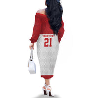 Queensland Tonga Custom Family Matching Off The Shoulder Long Sleeve Dress and Hawaiian Shirt QLD with Tongan Ngatu Pattern LT9 - Polynesian Pride