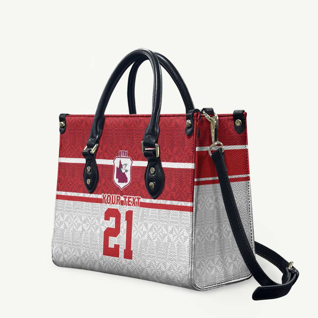 Queensland Tonga Custom Leather Bag QLD with Tongan Ngatu Pattern - Polynesian Pride