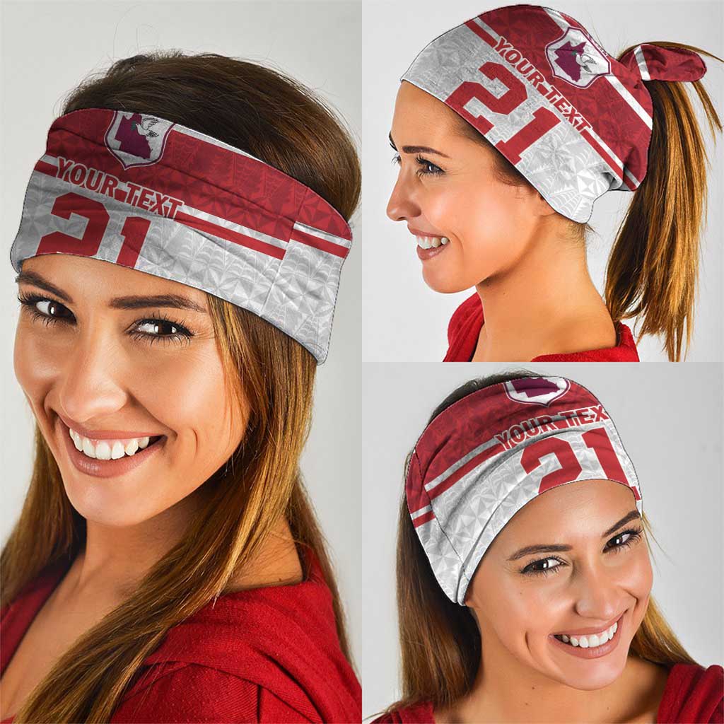 Queensland Tonga Custom Neck Gaiter QLD with Tongan Ngatu Pattern - Polynesian Pride