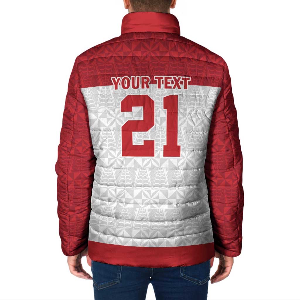 Queensland Tonga Custom Padded Jacket QLD with Tongan Ngatu Pattern - Polynesian Pride