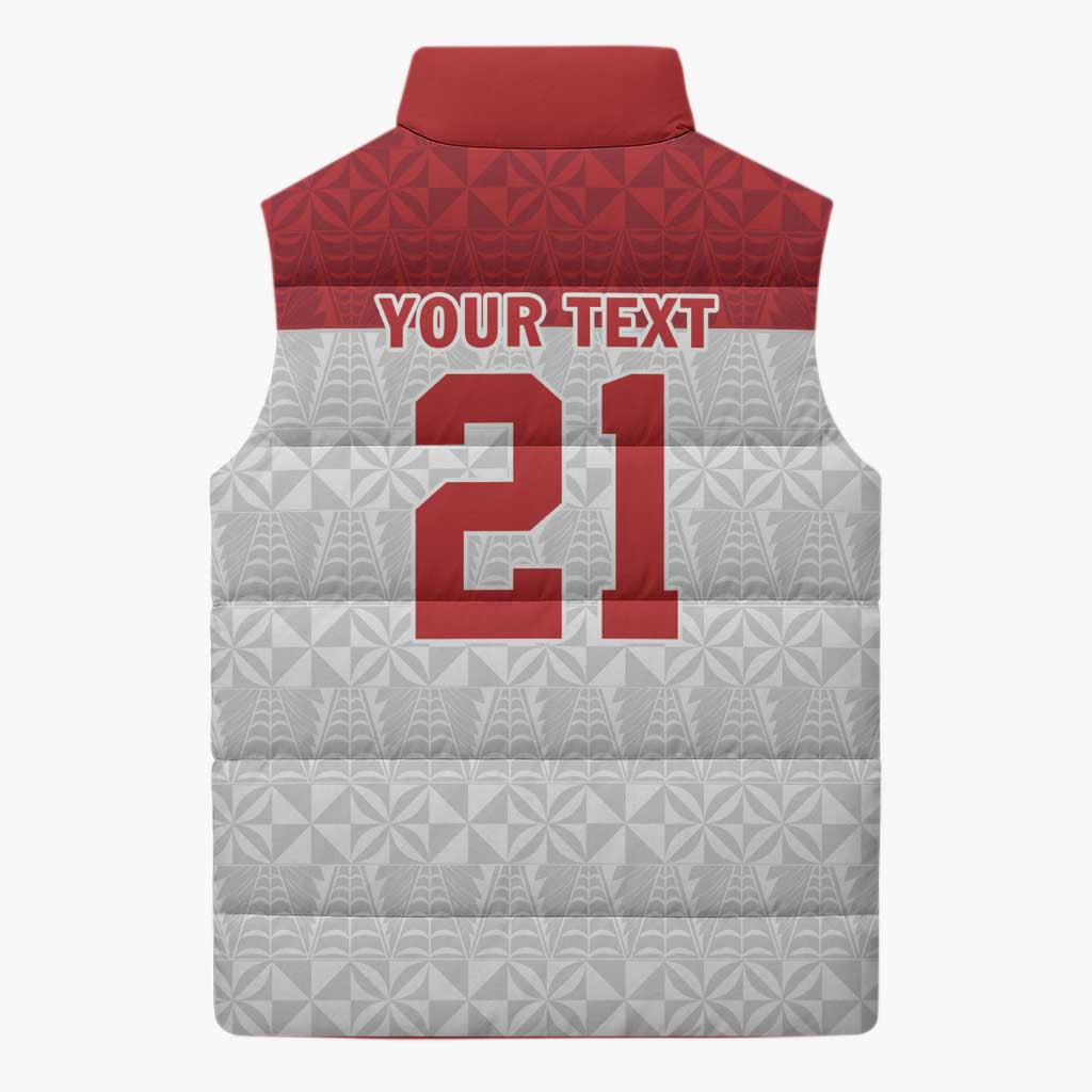Queensland Tonga Custom Sleeveless Puffer Jacket QLD with Tongan Ngatu Pattern - Polynesian Pride