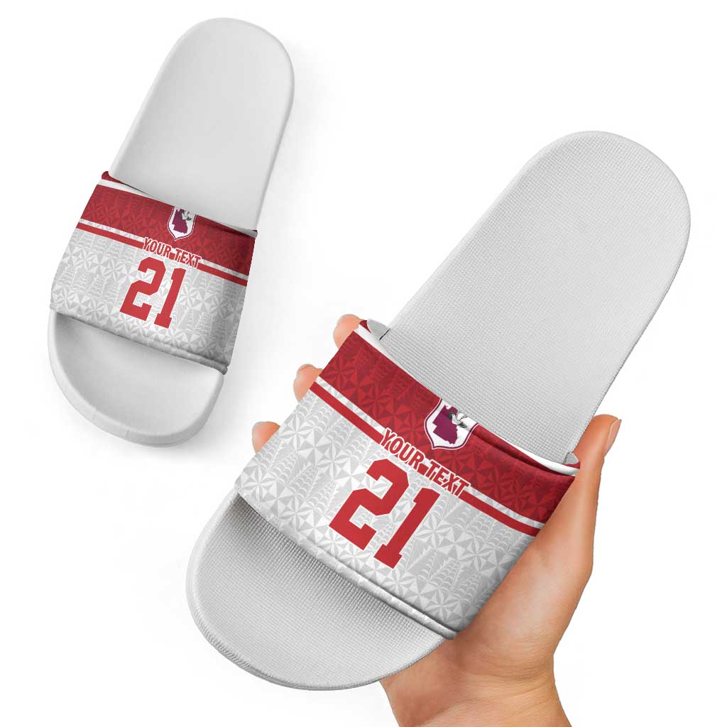 Queensland Tonga Custom Slide Sandals QLD with Tongan Ngatu Pattern - Polynesian Pride