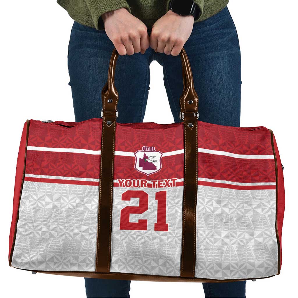 Queensland Tonga Custom Travel Bag QLD with Tongan Ngatu Pattern - Polynesian Pride