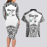 Personalised Tonga 676 Couples Matching Long Sleeve Bodycon Dress and Hawaiian Shirt Tribal Kupesi Ngatu Unique LT9 - Polynesian Pride