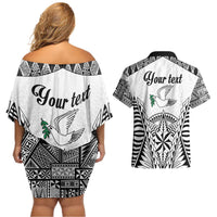 Personalised Tonga 676 Couples Matching Off Shoulder Short Dress and Hawaiian Shirt Tribal Kupesi Ngatu Unique LT9 - Polynesian Pride
