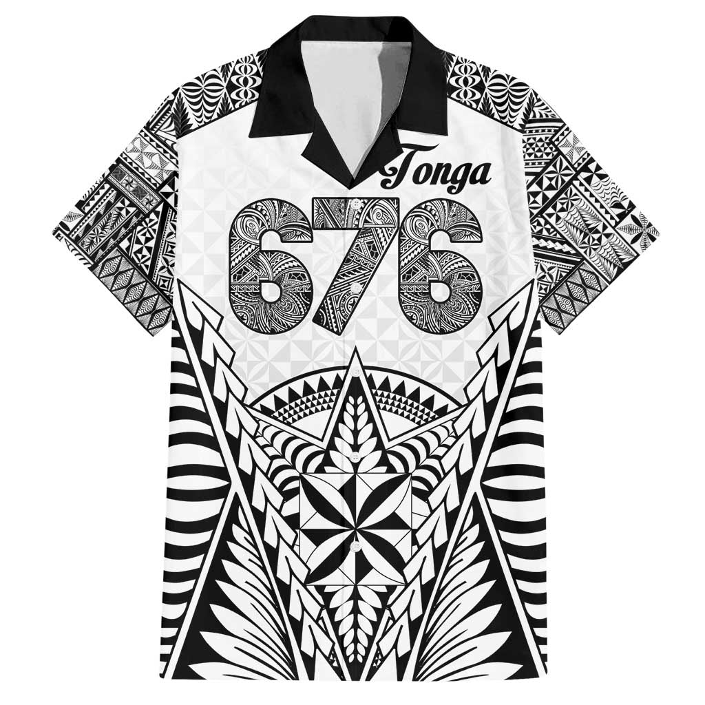 Personalised Tonga 676 Family Matching Off Shoulder Maxi Dress and Hawaiian Shirt Tribal Kupesi Ngatu Unique LT9 Dad's Shirt - Short Sleeve White - Polynesian Pride