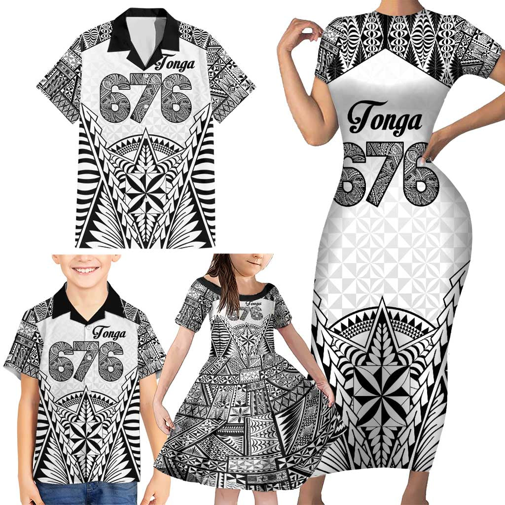Personalised Tonga 676 Family Matching Short Sleeve Bodycon Dress and Hawaiian Shirt Tribal Kupesi Ngatu Unique LT9 - Polynesian Pride