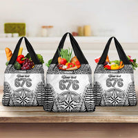 Personalised Tonga 676 Grocery Bag Tribal Kupesi Ngatu Unique LT9 3-pack One Size White - Polynesian Pride