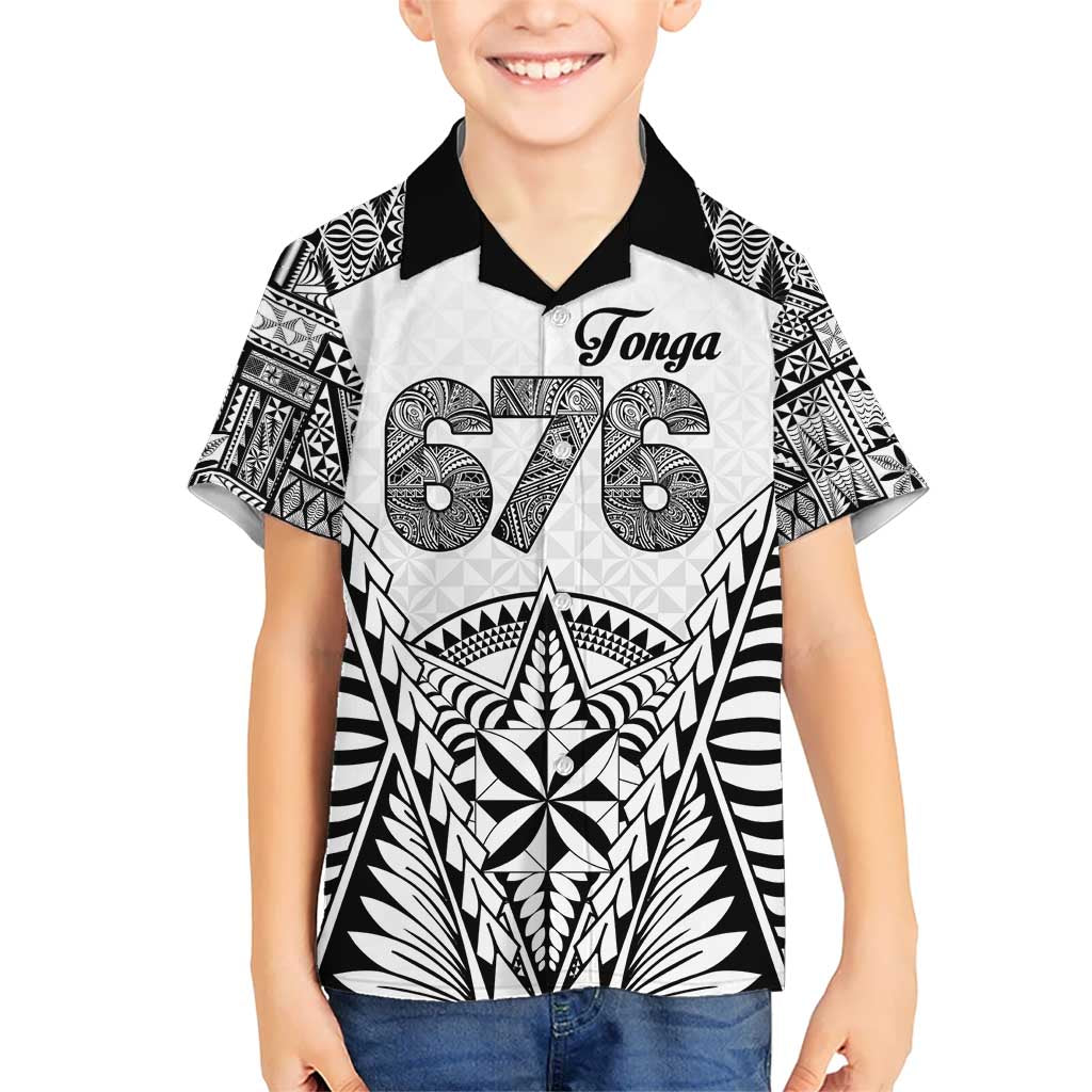 Personalised Tonga 676 Kid Hawaiian Shirt Tribal Kupesi Ngatu Unique LT9 Kid White - Polynesian Pride