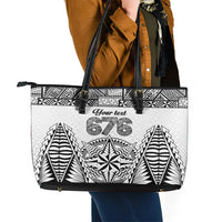 Personalised Tonga 676 Leather Tote Bag Tribal Kupesi Ngatu Unique LT9 - Polynesian Pride