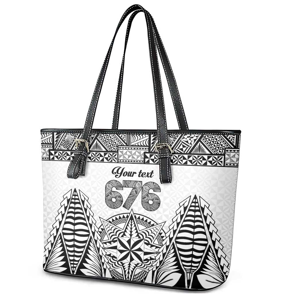 Personalised Tonga 676 Leather Tote Bag Tribal Kupesi Ngatu Unique LT9 - Polynesian Pride