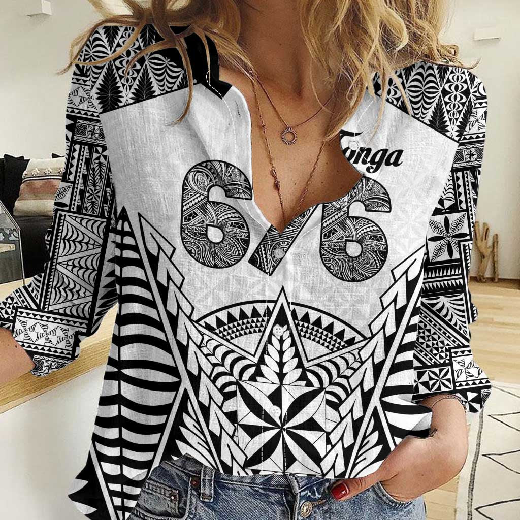 Personalised Tonga 676 Women Casual Shirt Tribal Kupesi Ngatu Unique LT9 Female White - Polynesian Pride
