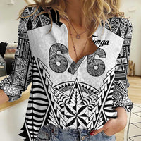 Personalised Tonga 676 Women Casual Shirt Tribal Kupesi Ngatu Unique LT9 Female White - Polynesian Pride