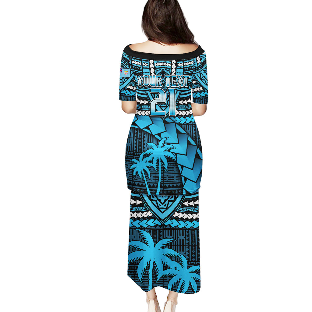 Custom Fiji Rugby Puletasi Go Fijian Tapa Arty with World Cup Vibe LT9 - Polynesian Pride
