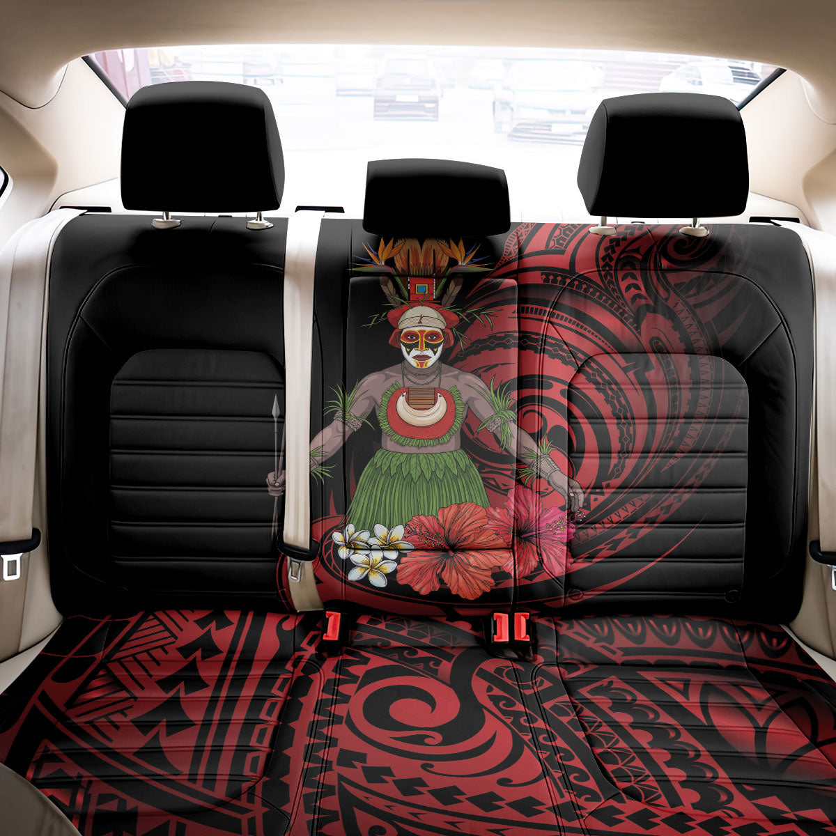 Huli Wigmen Tribe Hela Province Back Car Seat Cover Papua New Guinea Indigenous Pattern LT9 - Polynesian Pride