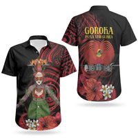 Huli Wigmen Tribe Hela Province Couples Matching Off Shoulder Maxi Dress and Hawaiian Shirt Papua New Guinea Indigenous Pattern LT9 - Polynesian Pride