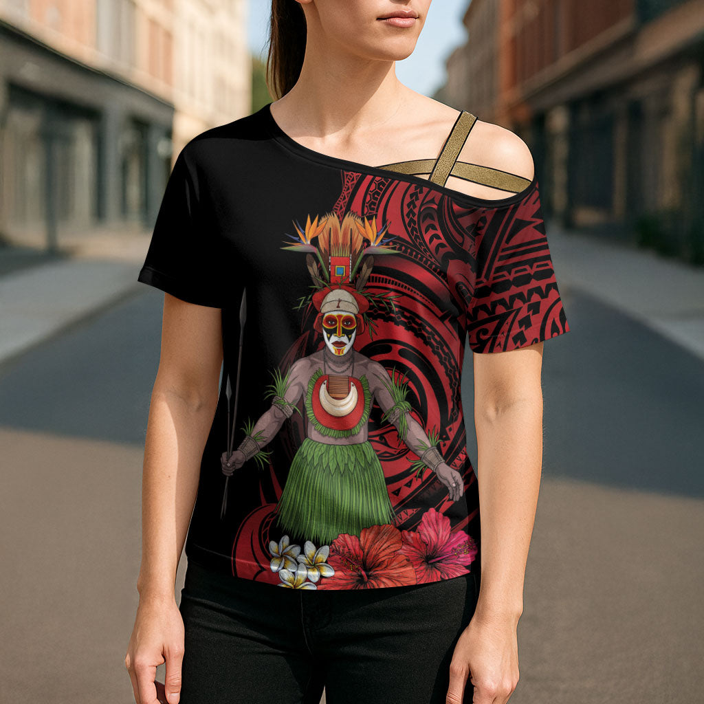 Huli Wigmen Tribe Hela Province Cross Shoulder Shirt Papua New Guinea Indigenous Pattern LT9 - Polynesian Pride