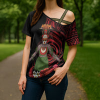 Huli Wigmen Tribe Hela Province Cross Shoulder Shirt Papua New Guinea Indigenous Pattern LT9 - Polynesian Pride