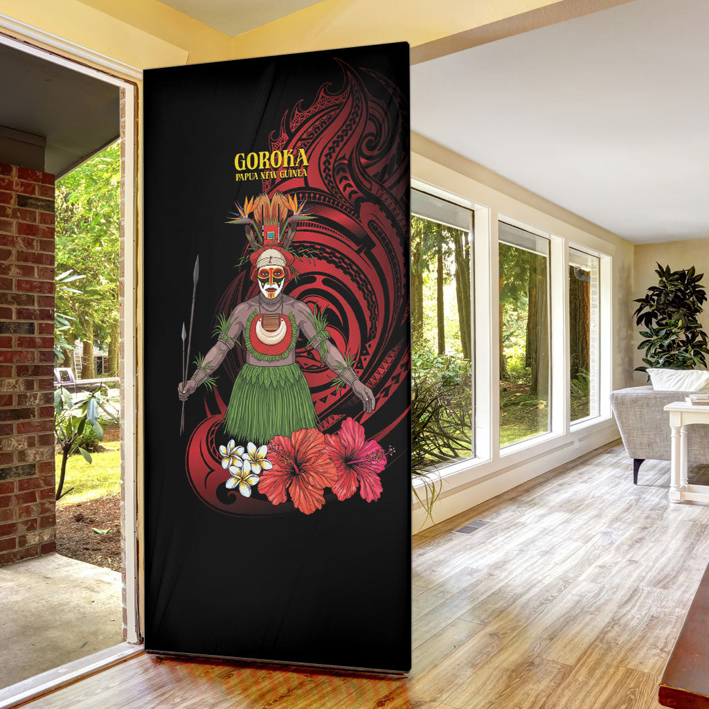 Huli Wigmen Tribe Hela Province Door Cover Papua New Guinea Indigenous Pattern LT9 - Polynesian Pride