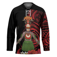 Huli Wigmen Tribe Hela Province Hockey Jersey Papua New Guinea Indigenous Pattern LT9 Unisex Black - Polynesian Pride