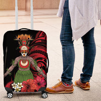 Huli Wigmen Tribe Hela Province Luggage Cover Papua New Guinea Indigenous Pattern LT9 Black - Polynesian Pride