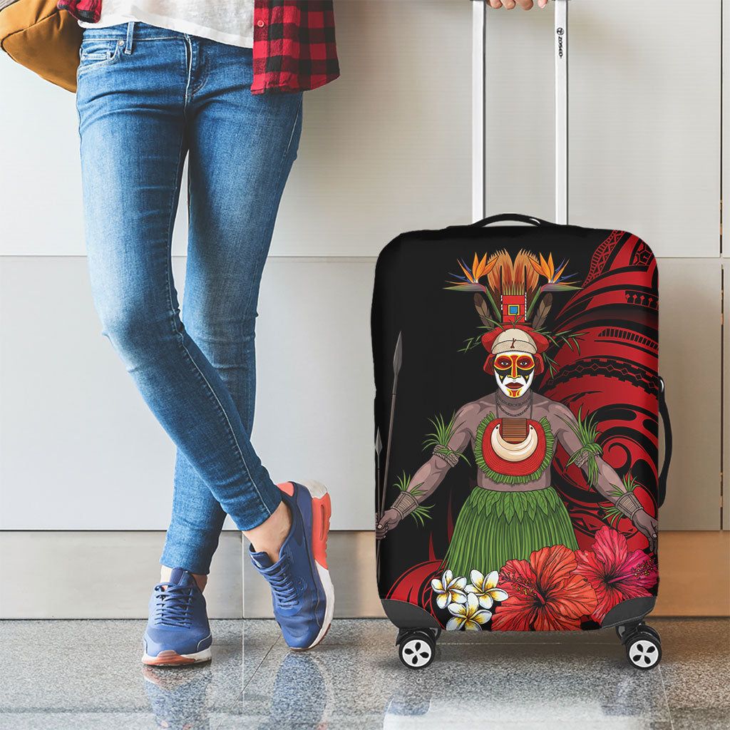 Huli Wigmen Tribe Hela Province Luggage Cover Papua New Guinea Indigenous Pattern LT9 - Polynesian Pride